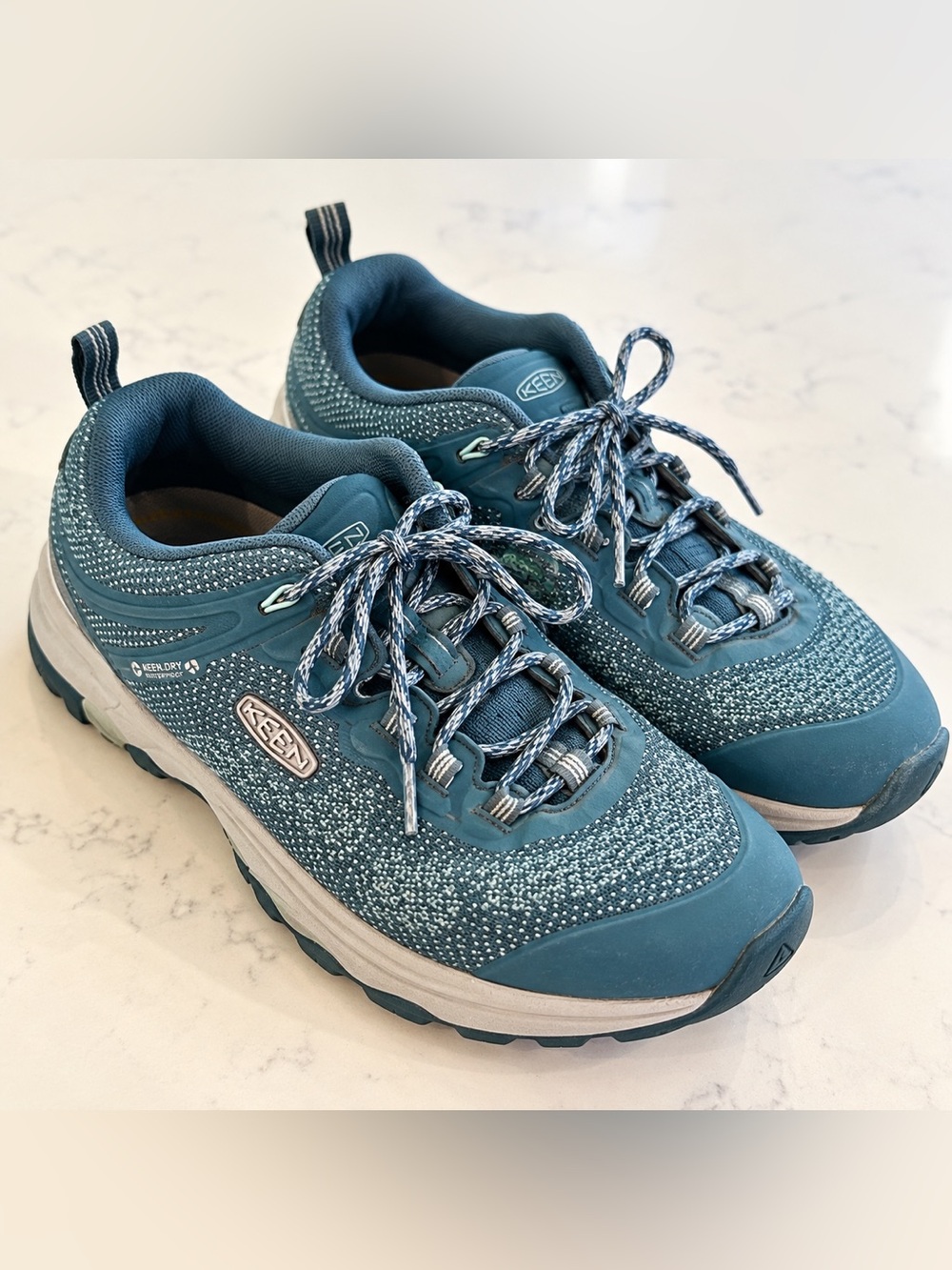 KEEN Women’s Waterproof Hiking Trail Shoes Blue Teal Size 8